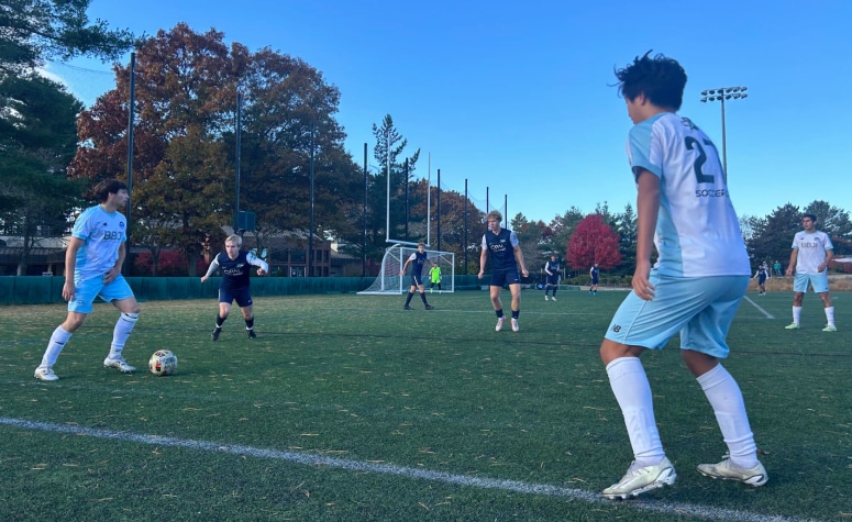 FC Greater Boston Bolts forward Owen Zhang waits for the ball in Saturday's 2-1 win over Seacoast United. (Matt Doherty).
