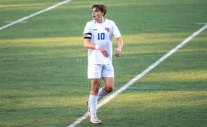 Nico Bradley led the way with his goal for Newton South against Concord-Carlisle. (Patrick Donnelly/NESJ)