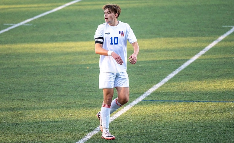 Nico Bradley led the way with his goal for Newton South against Concord-Carlisle. (Patrick Donnelly/NESJ)