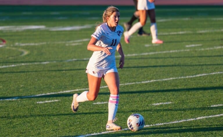 Emmy O'Donnell was among five different scorers in Concord-Carlisle's win over Wayland. (Patrick Donnelly/NESJ)
